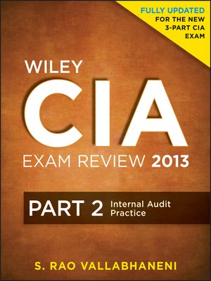 cover image of Wiley CIA Exam Review 2013, Internal Audit Practice
